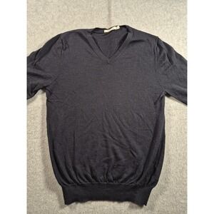 Suitsupply Merino Wool V Neck Sweater Mens Medium Gray Lightweight Italy